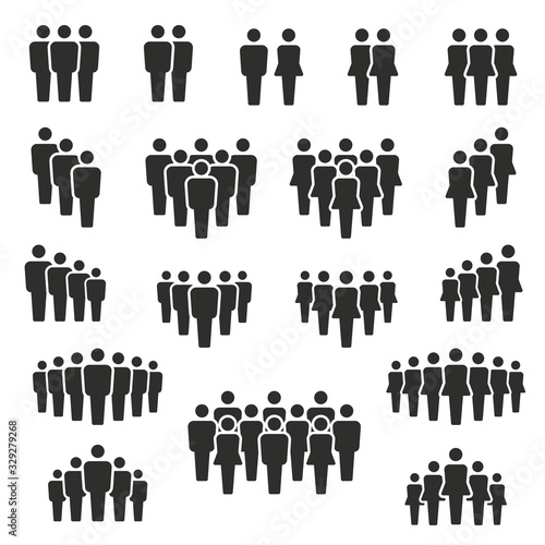 people and population icon set, vector and illustration