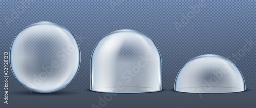 Glass Dome Set Vector.
