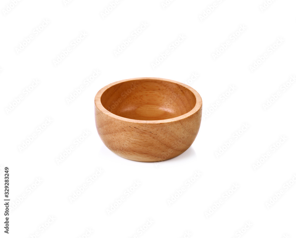 Wooden bowl isolated on white background Wooden bowl isolated on white background