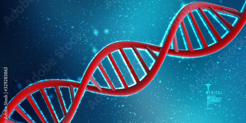 3d render of dna structure, abstract background