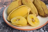 Pisang rebus or boiled banana. Pisang Kepok or Saba banana