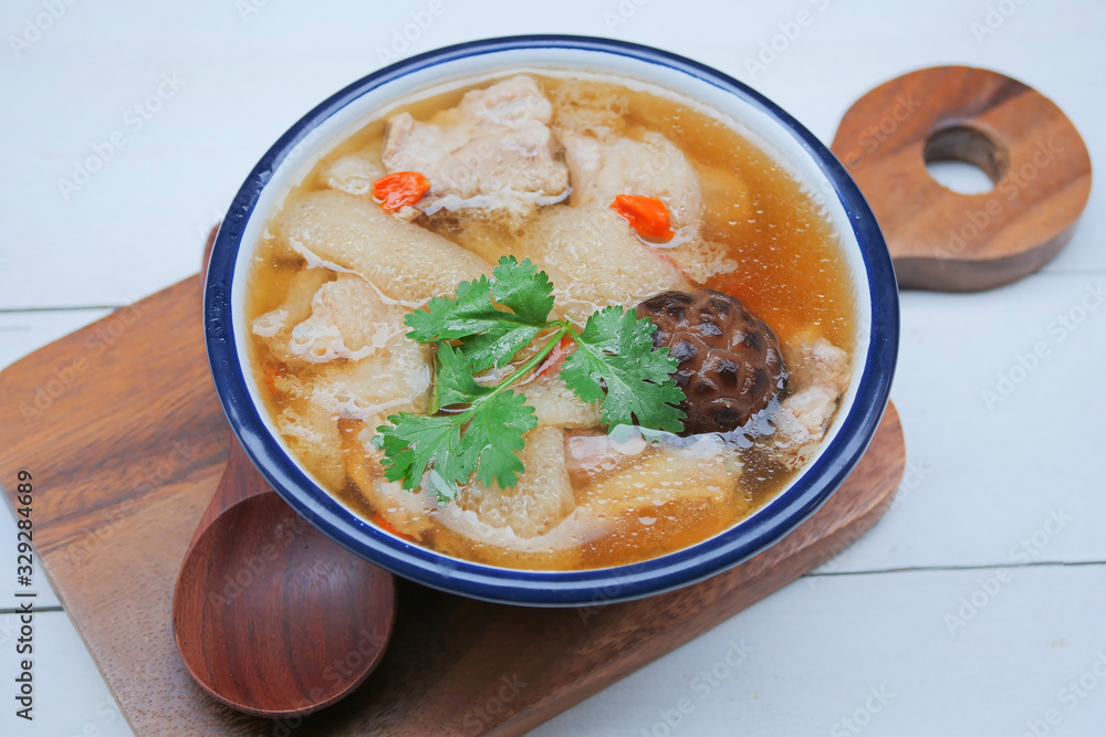 Braised Pork soup with Chinese herb and bamboo,Bamboo Mushroom Soup Braised Pork soup with Chinese herb and bamboo,Bamboo Mushroom Soup