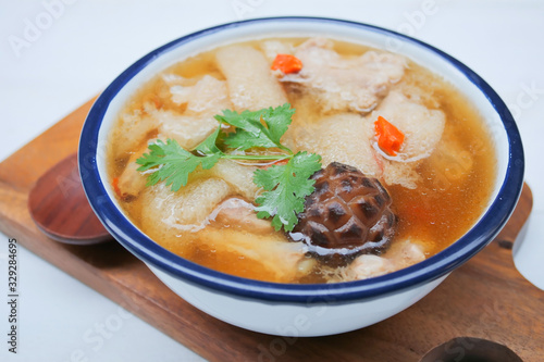 Braised Pork soup with Chinese herb and bamboo,Bamboo Mushroom Soup