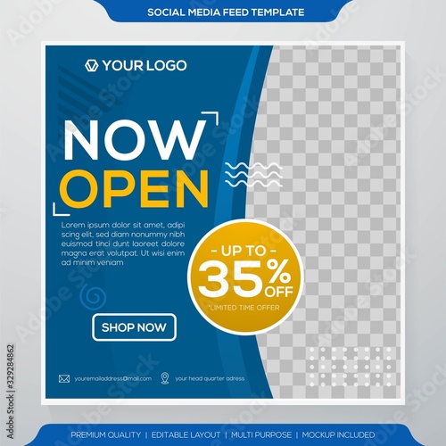 social media ads template with abstract layout use for social media post and promotion poster