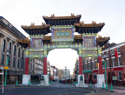 a beautiful chinatown in liverpool england uk