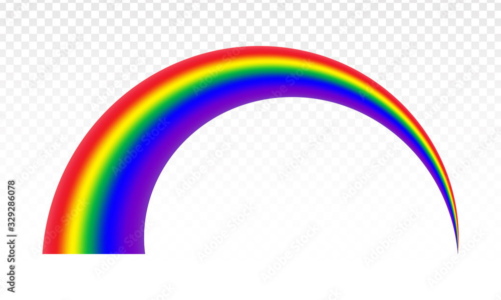 Realistic rainbow icon isolated on a transparent background - stock vector. Realistic rainbow icon isolated on a transparent background - stock vector.