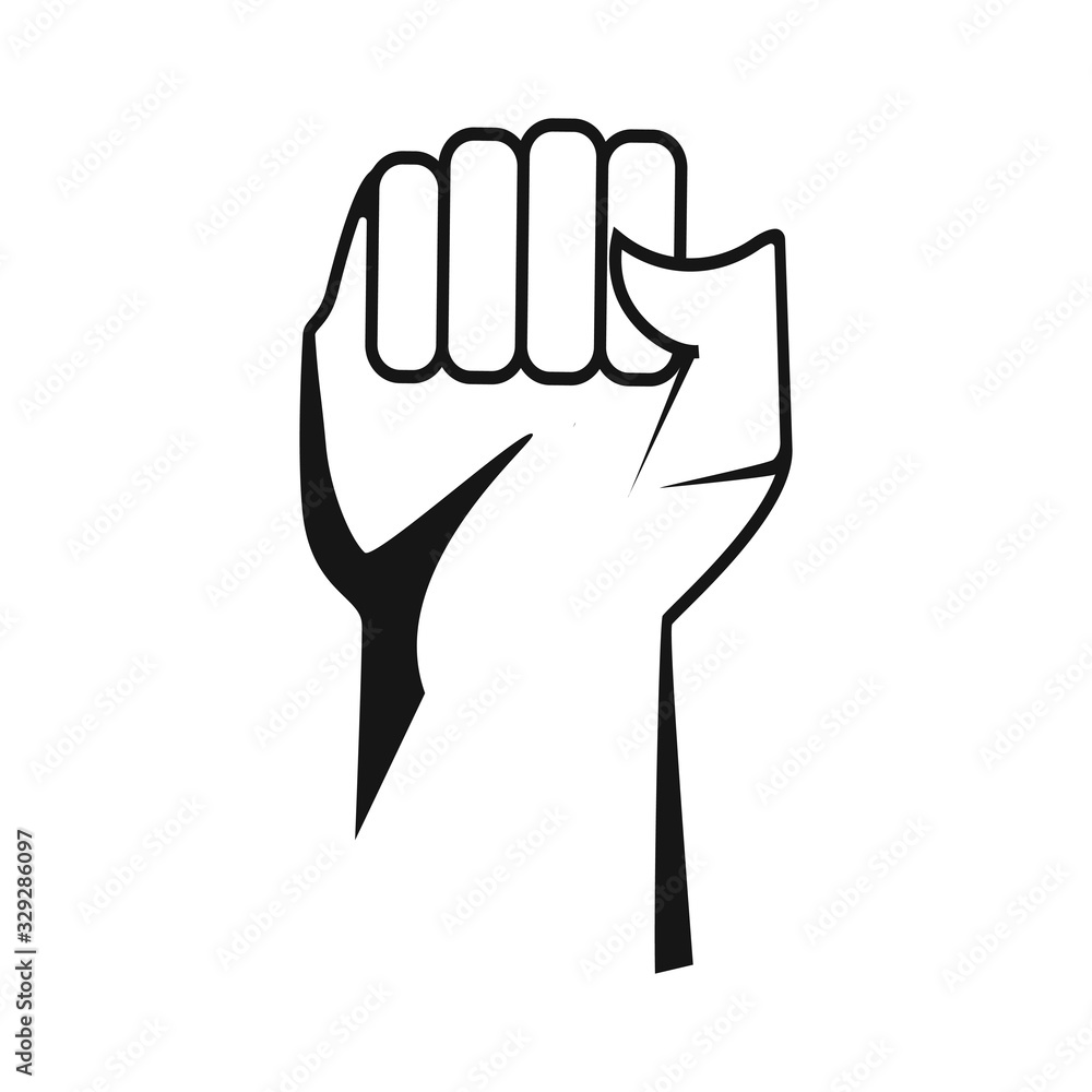 Raised fist - symbol of victory, strength, power and solidarity flat icon for apps or websites. Raised fist - symbol of victory, strength, power and solidarity flat icon for apps or websites.