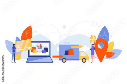 Purchase delivery, online shopping concept