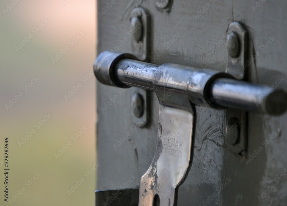 old padlock on a door