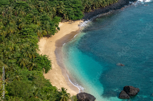 Foto High angle view of Banana Beach, Principe, Sao Tome and Principe