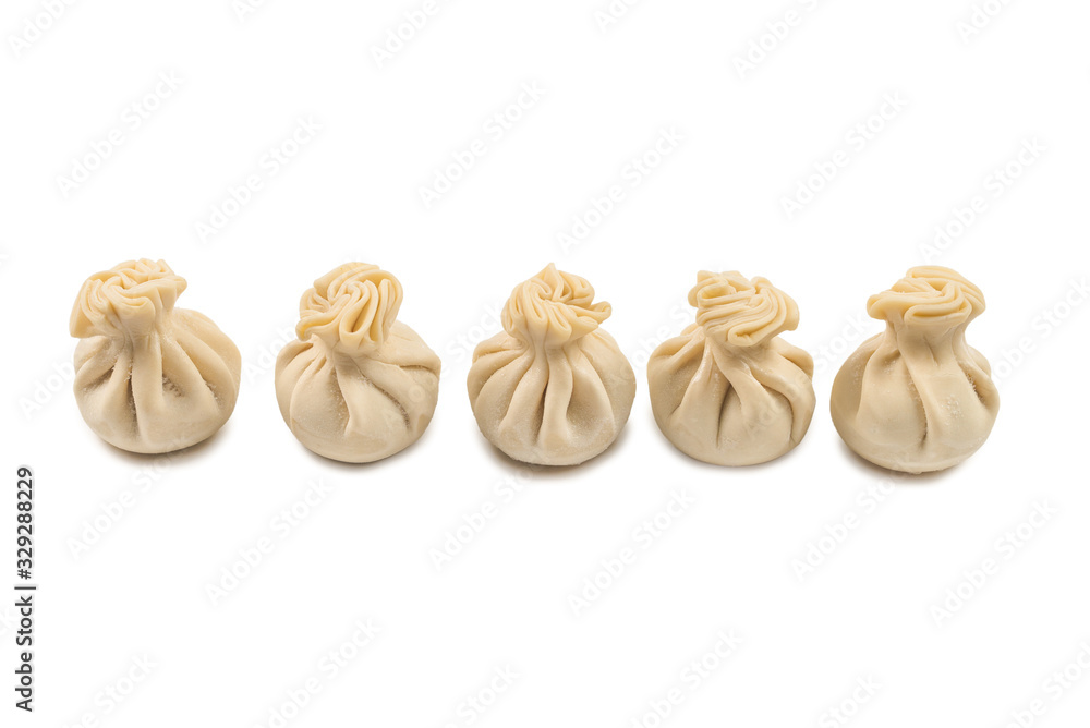 Khinkali on white background. Khinkali on white background.
