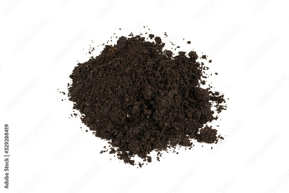 A handful of earth isolated on white background. A handful of earth isolated on white background.