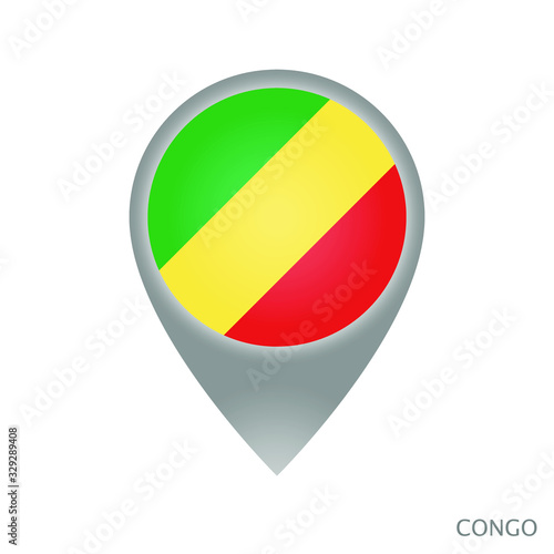 Free Download Map pointer with flag Congo. Colorful pointer icon for map. Vector Illustration. - GFXLoad