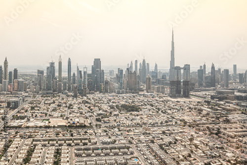 aerial view of Dubai Downtown skyline 