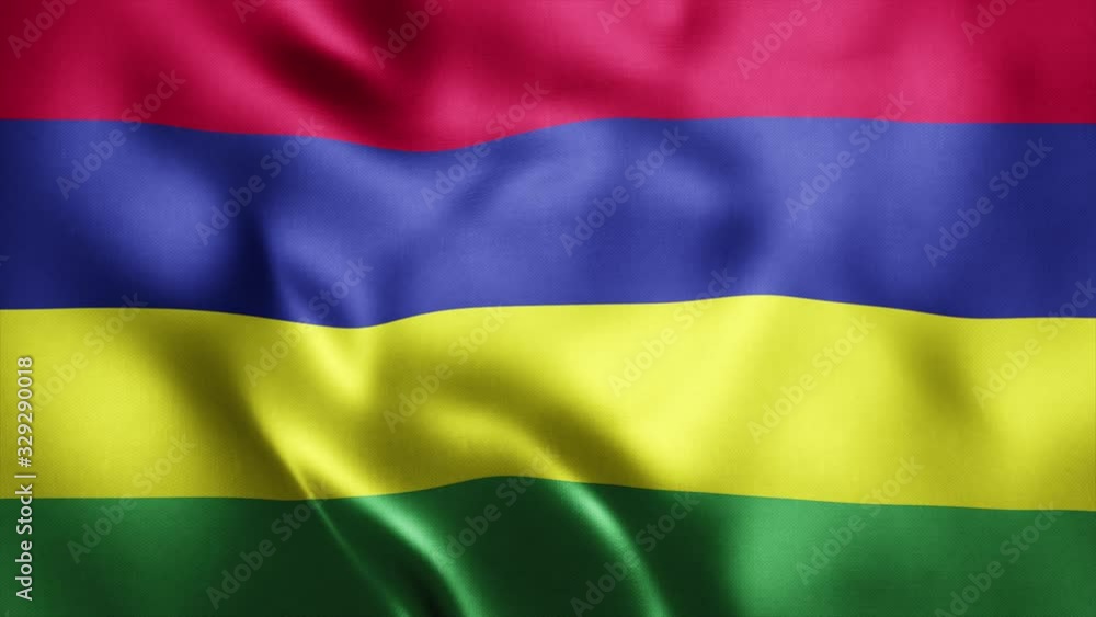 Loop animation of Photo Realistic fabric waving flag of Mauritius Ultra HD 4K Mauritius National Flag Loop animation of Photo Realistic fabric waving flag of Mauritius Ultra HD 4K Mauritius National Flag