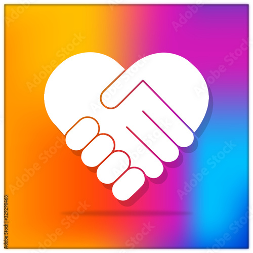 Shaking hands is a symbol of greeting and business partnership. handshake colorful. partnership, meeting