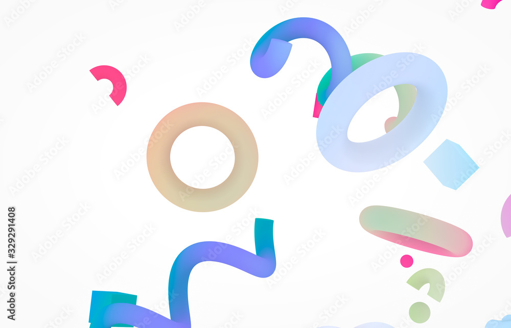 Abstract colorful 3d art background. Pastel geometric shape form floating on white isolated background. memphis style. Abstract colorful 3d art background. Pastel geometric shape form floating on white isolated background. memphis style.