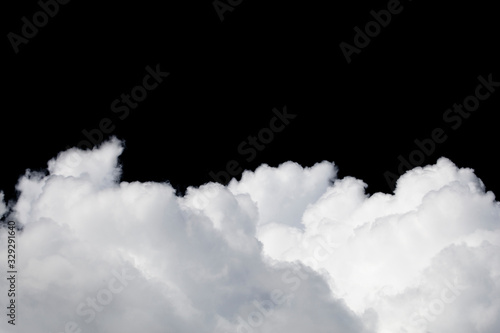 Clouds isolated on black background. Save with clipping path.