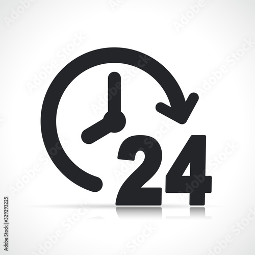 Vector twenty four clock icon