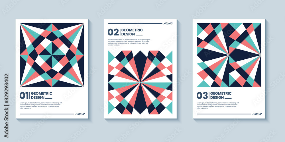 Set of three abstract retro style covers backgrounds with geometric shape. Colorful geometry backgrounds, applicable for Cover, Poster, Card Design Set of three abstract retro style covers backgrounds with geometric shape. Colorful geometry backgrounds, applicable for Cover, Poster, Card Design