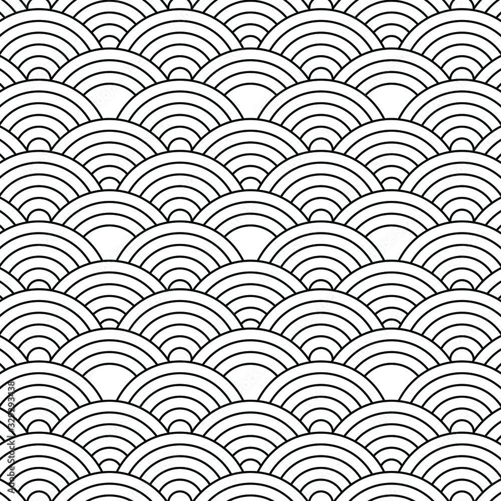 Black and white geometric circle impossible background seamless pattern. Round vector illustration for greeting cards, cover, flyer, wallpaper. Abstract texture ornament design, repeating tiles Black and white geometric circle impossible background seamless pattern. Round vector illustration for greeting cards, cover, flyer, wallpaper. Abstract texture ornament design, repeating tiles