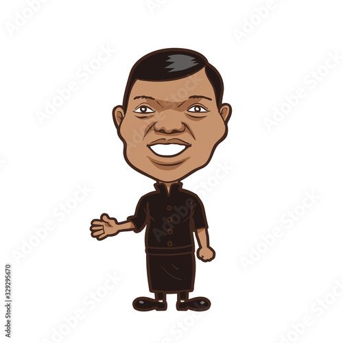 イラスト ：インドネシア人 シェフ