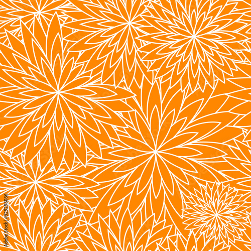 orange floral seamless repeat pattern