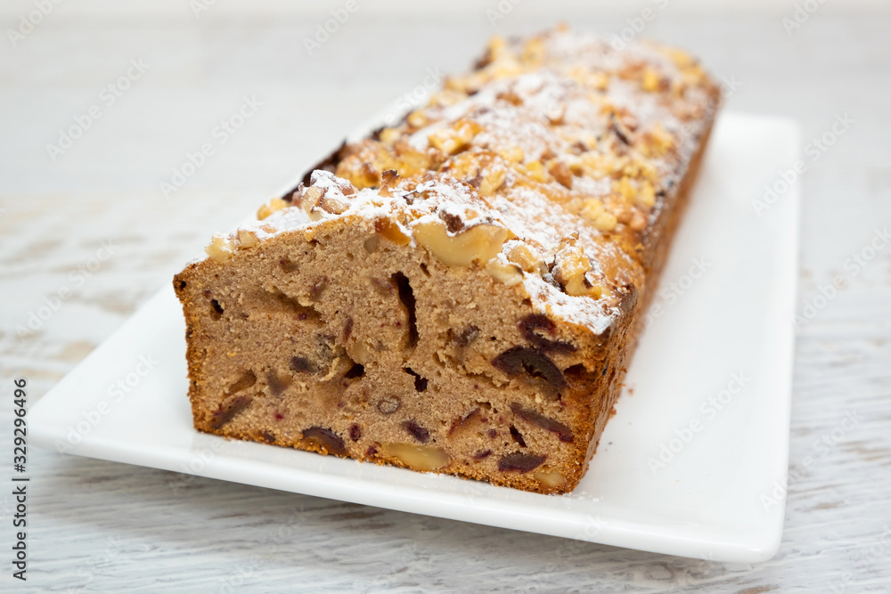 Homemade bread with dates and walnuts