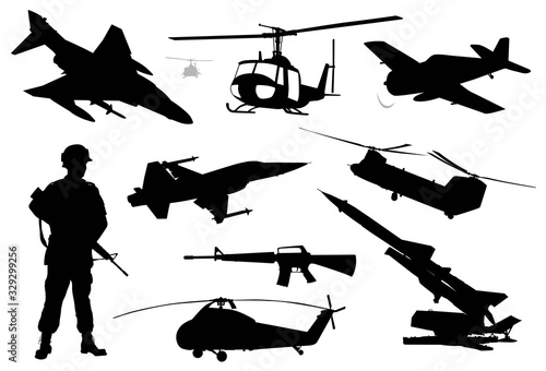 Military silhouettes set photo