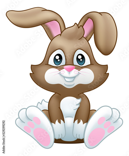 Cute Easter bunny rabbit cartoon character