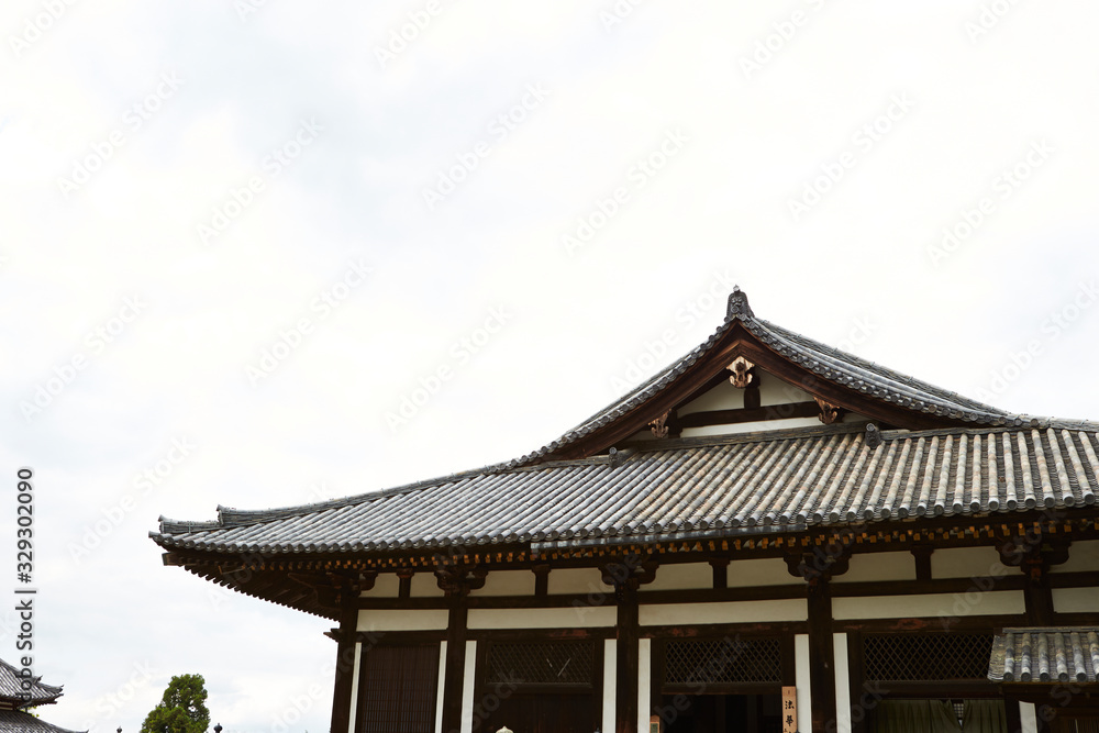 Japanese traditional building, kawara roof tiles 