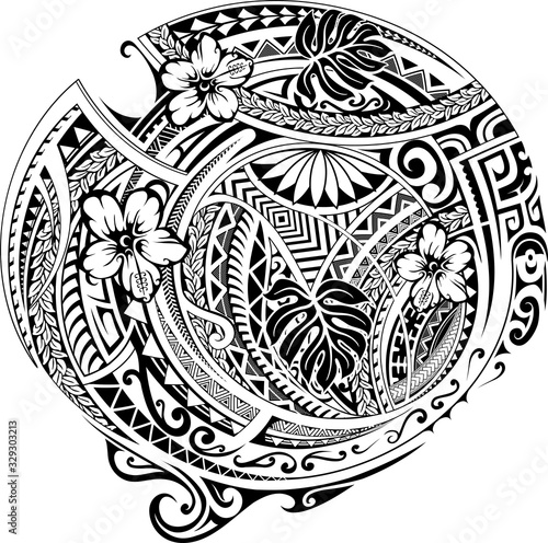 Polynesian ornament with ethnic elements