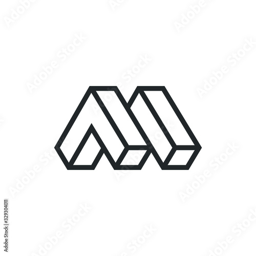 Letter M Logo Lettermark Monogram - Typeface Type Emblem Character Trademark photo