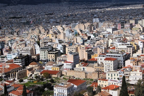 Athens, Greece, partial view of the city from the Acropolis hill