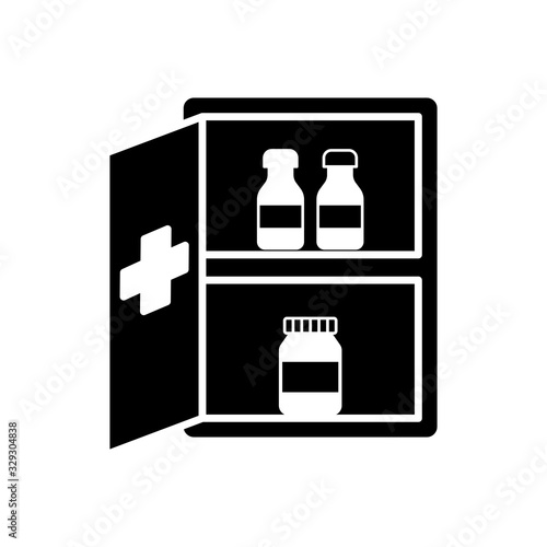 Medicine cabinet vector icon.
