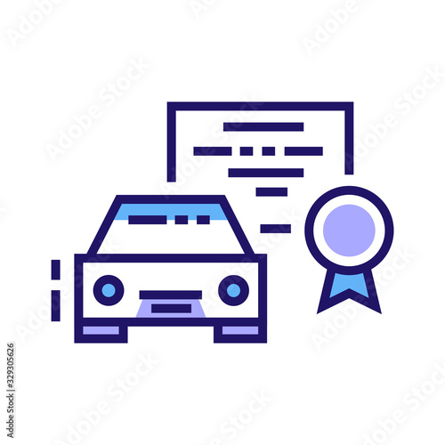 Driving school color line icon. Drivers education. Pictogram for web page, mobile app. UI UX GUI design element. Editable stroke