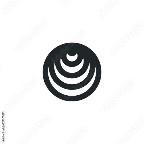 Vortex Circle logo abstract circle shape - spiral motion twirl twist curve rotation spin - spinning circle