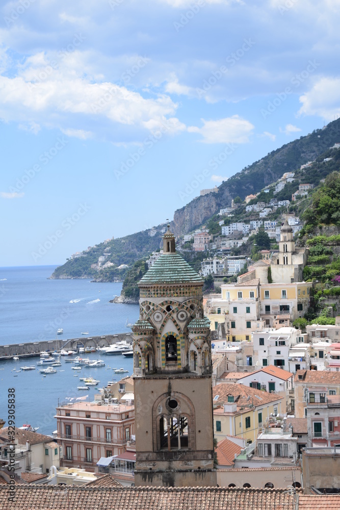 Amalfi beautiful sea view in the coast Italy Europe 