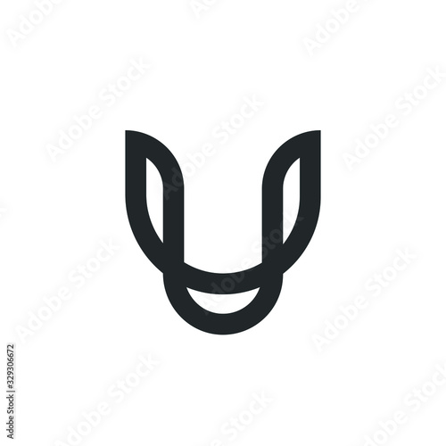 U Letter Logo Monogram Design Element Typeface Type Vintage Sign Emblem Typeset Combination Luxury Character Handmade Trademark Script Alphabet Elegant Decoration