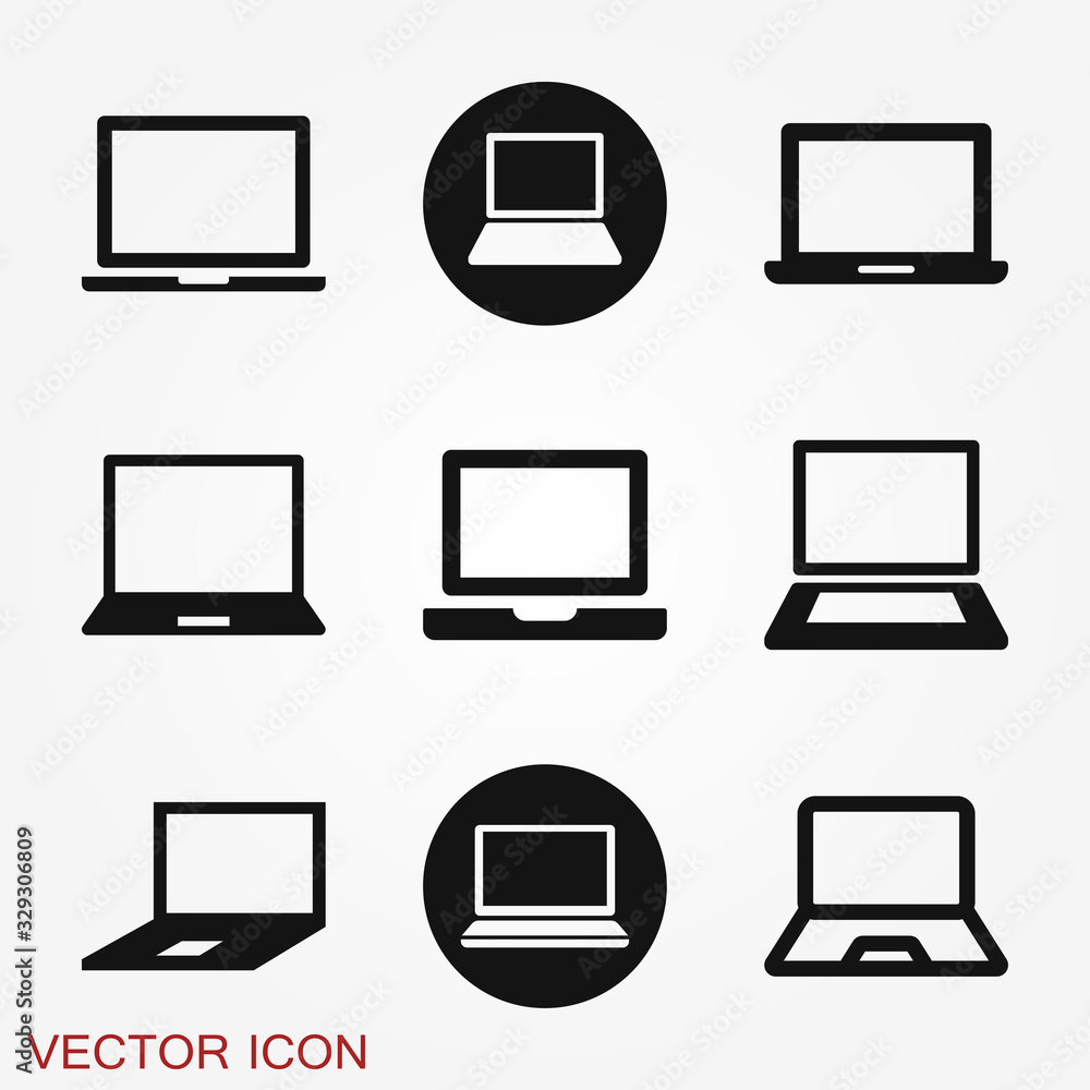 Laptop vector icon, vector illustration, flat design Laptop vector icon, vector illustration, flat design