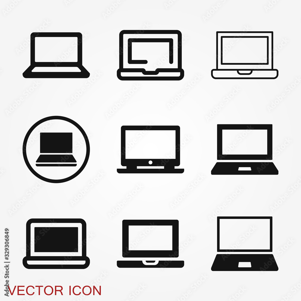 Laptop vector icon, vector illustration, flat design Laptop vector icon, vector illustration, flat design