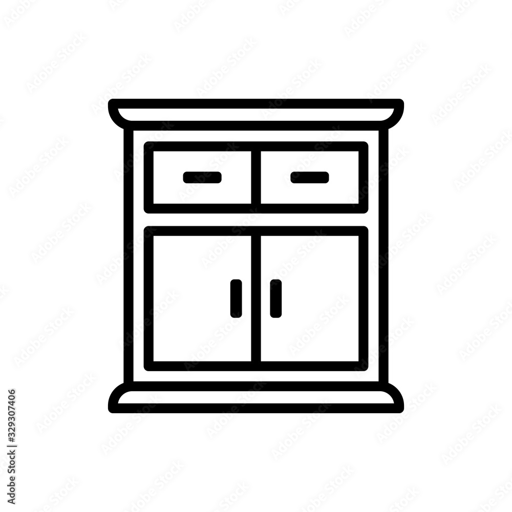 Wooden cabinet icon vector Wooden cabinet icon vector