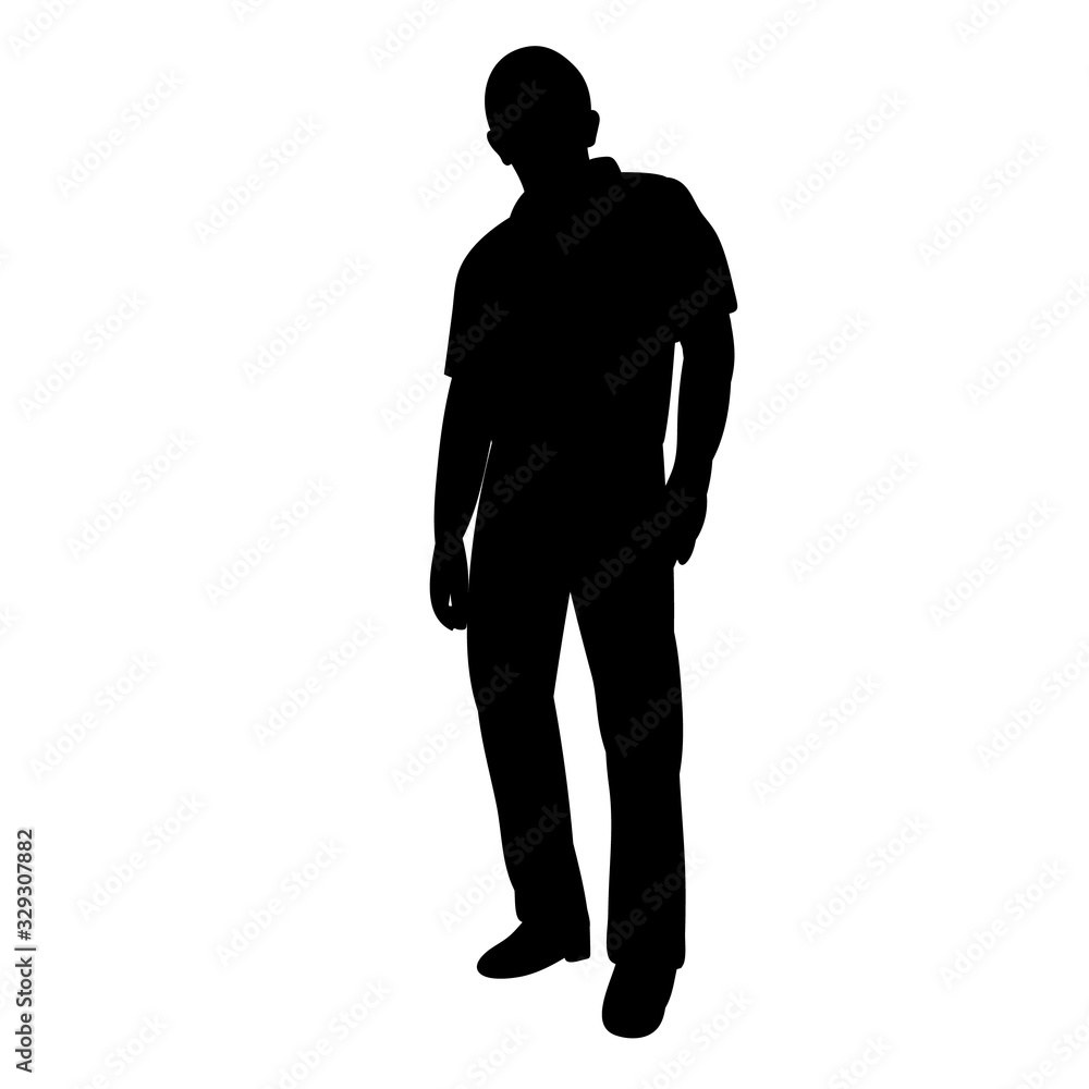 silhouette man, guy stands alone