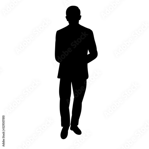 isolated, black silhouette man, guy stands alone