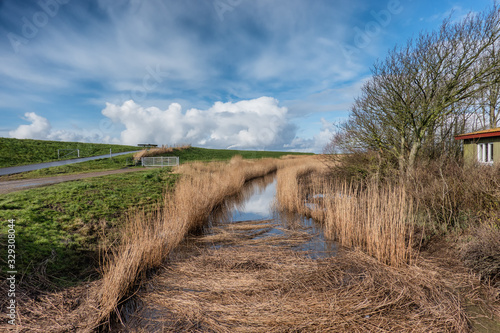 Foto Canalas behind the dikes in Sneum near Esbjerg, Denmark