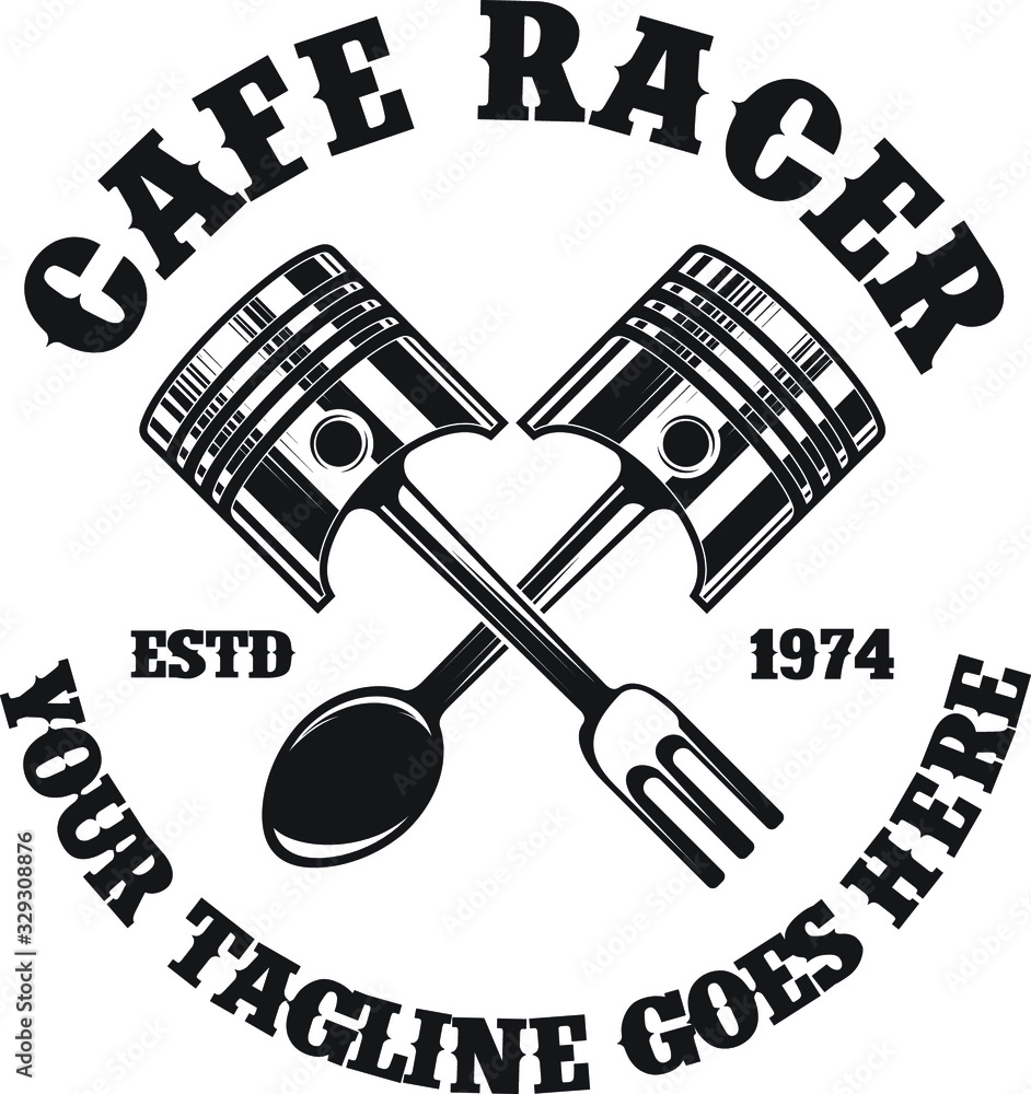 Fototapeta premium Cafe Racer Motorcycle Logo