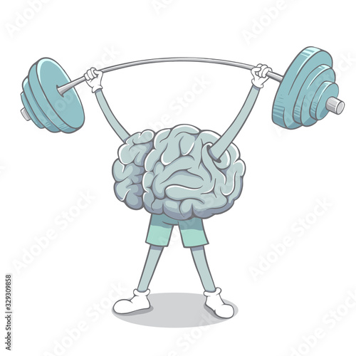 brain raises the barbell