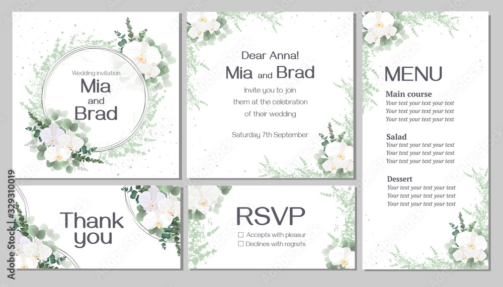 set of invitation  cards