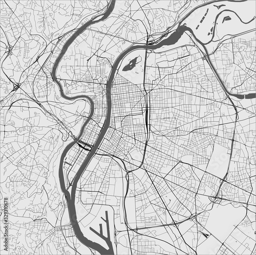 map of the city of Lyon, France