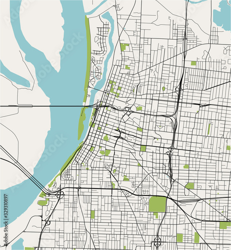 map of the city of Memphis , Mississippi, USA photo